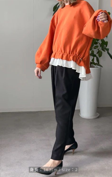 ウーリッシュフラノセンタープレスパンツ ブラック