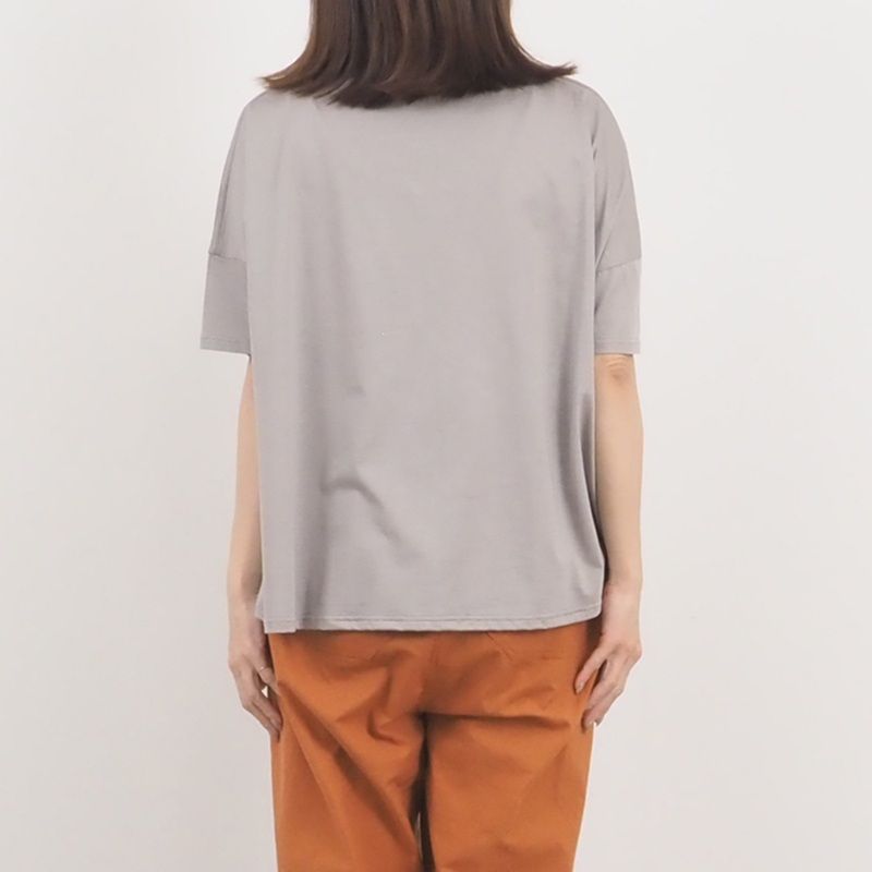 強撚天竺ワイドTシャツ グレー