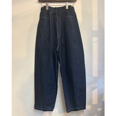 12ozムラデニム ラウンドパンツ インディゴxオフホワイト