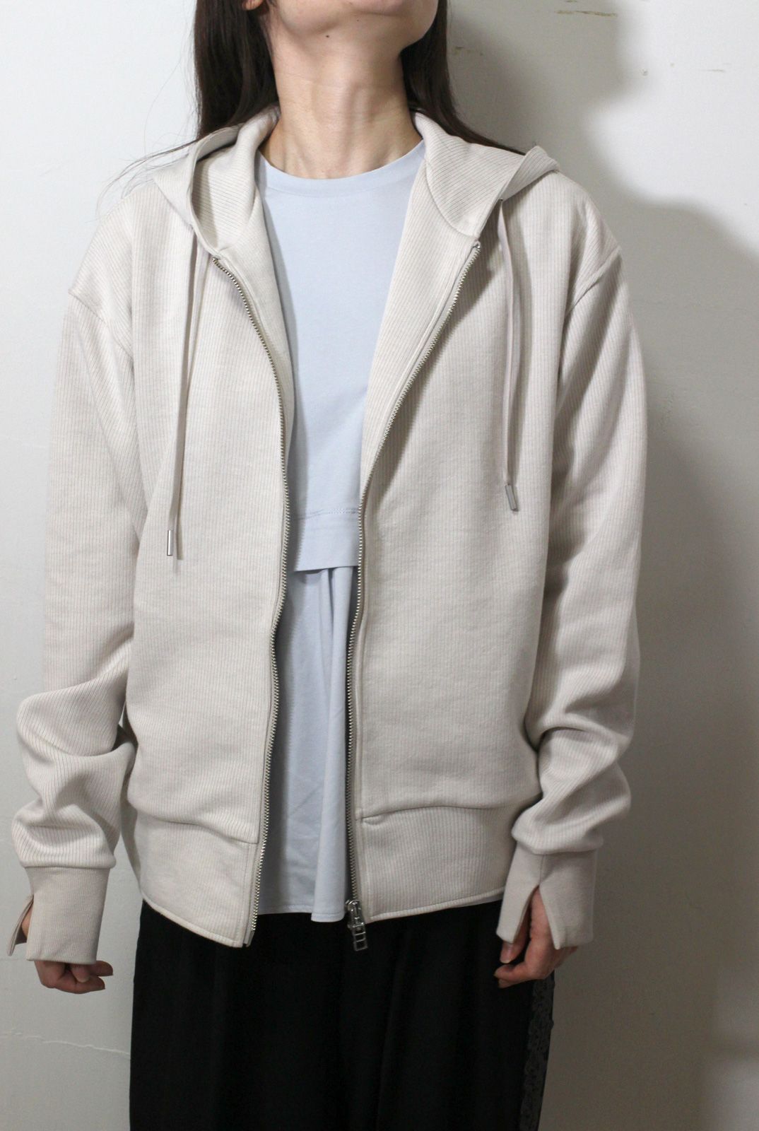 リブダブルジップパーカー キナリ