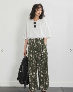 5分袖Tシャツ 白豆