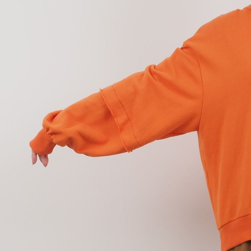 セントラル裏毛カットオフパーカー カーキグレー