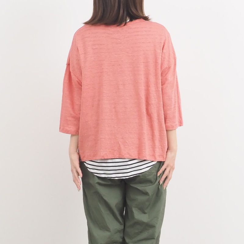 リバイバルリネンワイドカーディガン ストーンベージュ