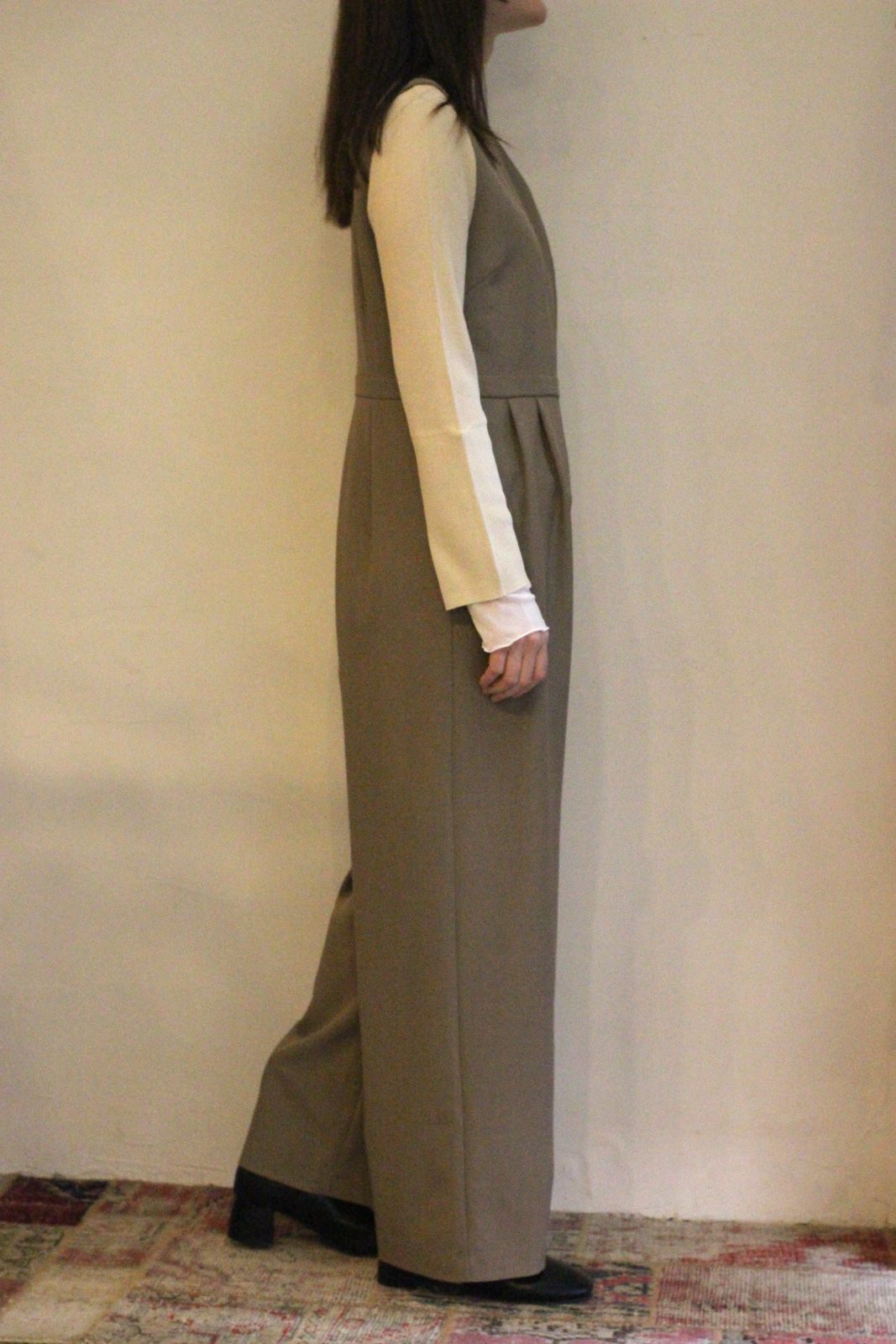 [3856-417KK] ジャケット付きサロペット モカ