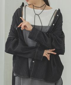 デニムオーバーシャツ ブラック