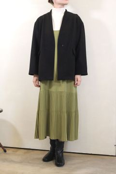 ノーカラージャケット ブラック
