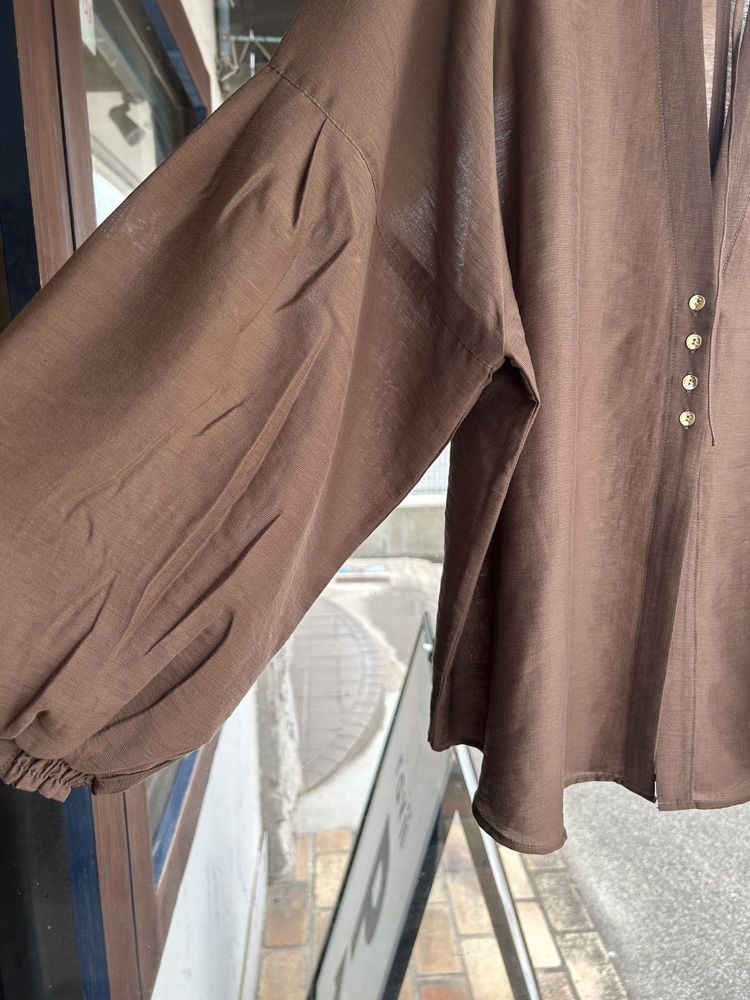REVERSIBLE SHEER SHIRT ブラウン