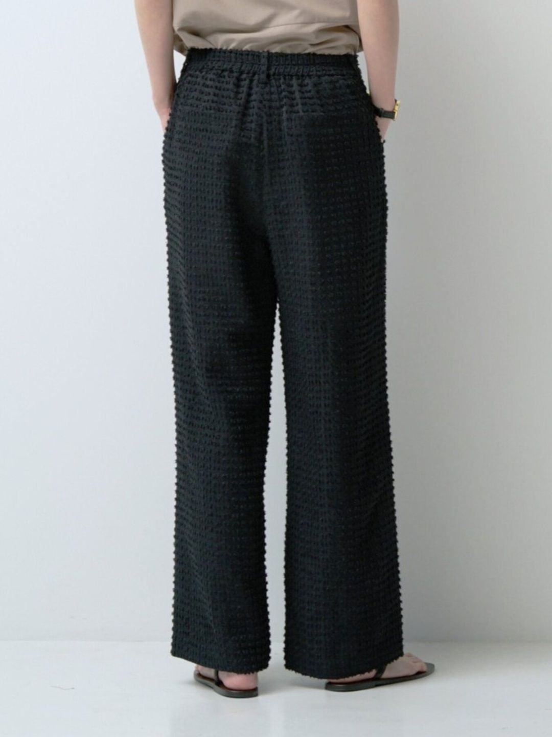 [3863-654YM] ドットJQストレートPT ブラック