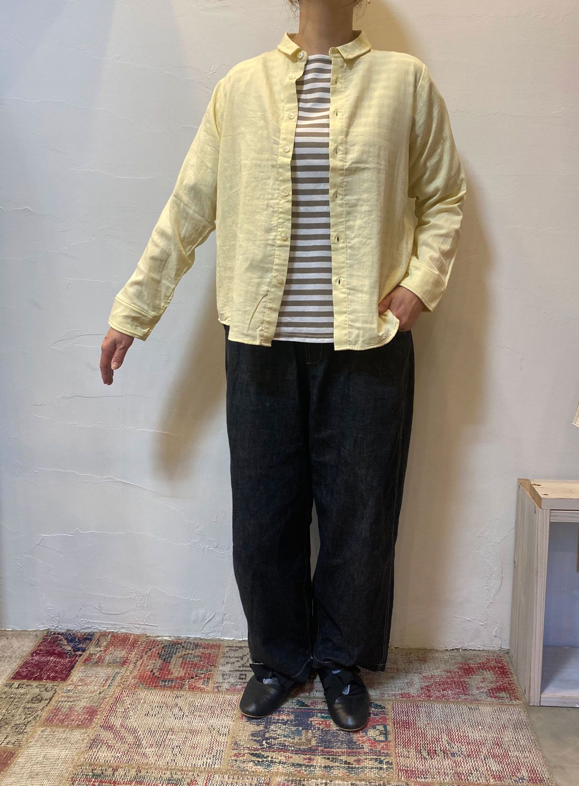 ダブルガーゼシャツ イエロー