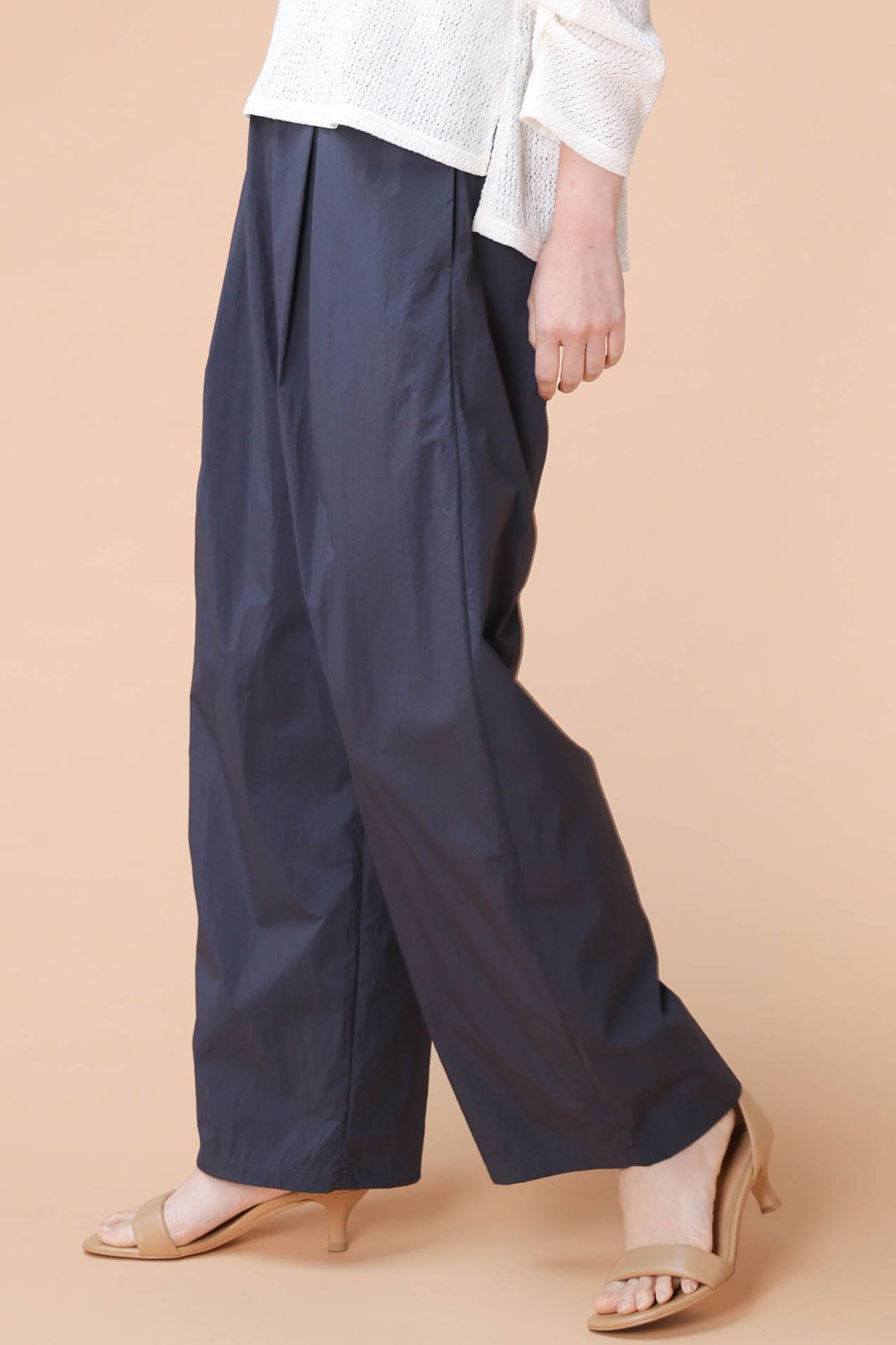 ライトナイロンワイドパンツ ネイビー