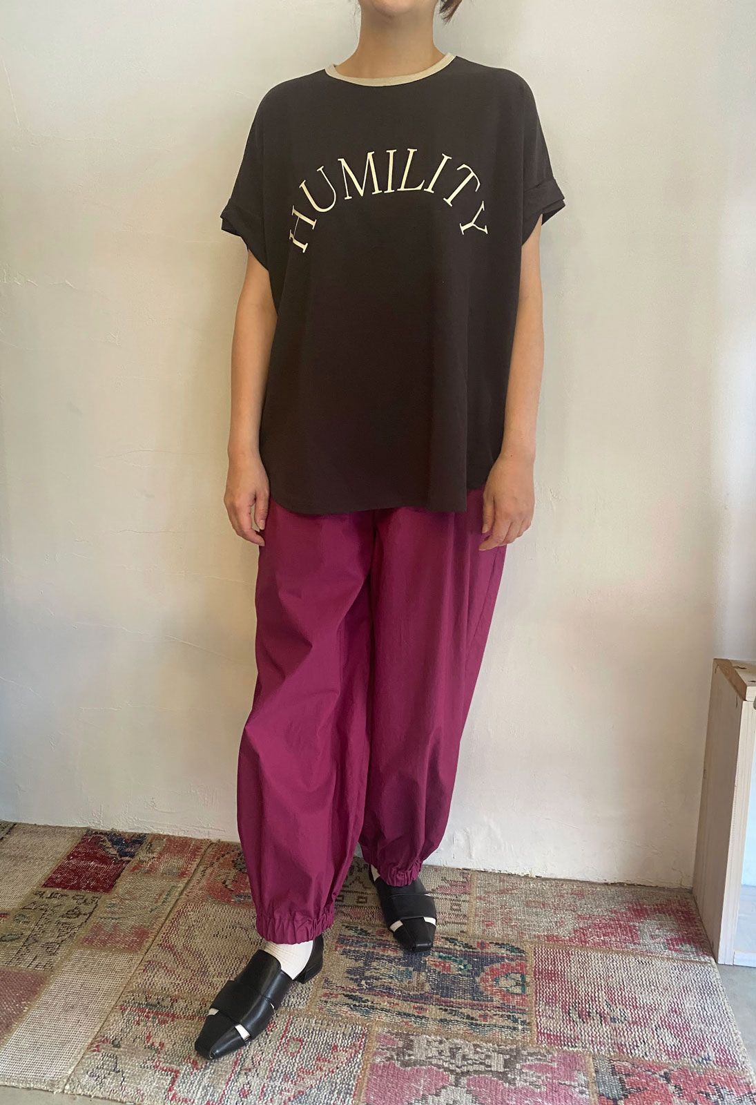 ロゴリンガーTシャツ ダークブラウン
