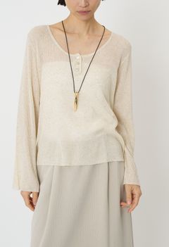 [9561-089GS] タンクレイヤードニット ベージュ