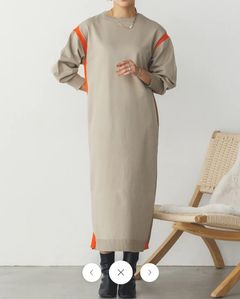 前後2WAYスウェットライクワンピース ベージュ