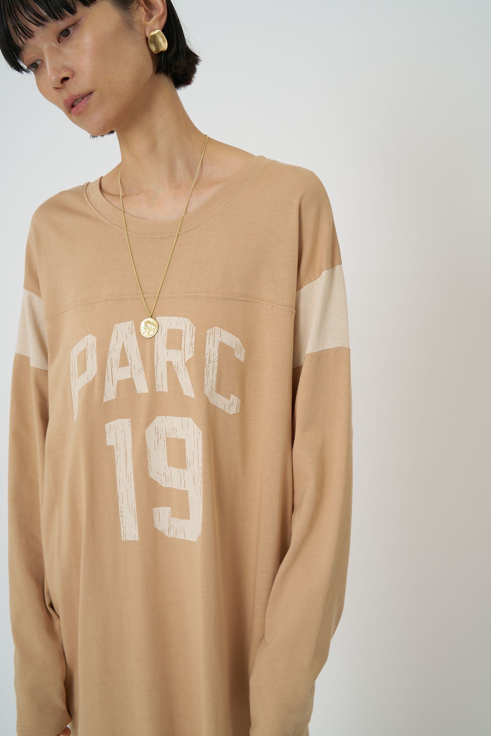 [5461-106KK] ”PARC”プリントロングOP ベージュ
