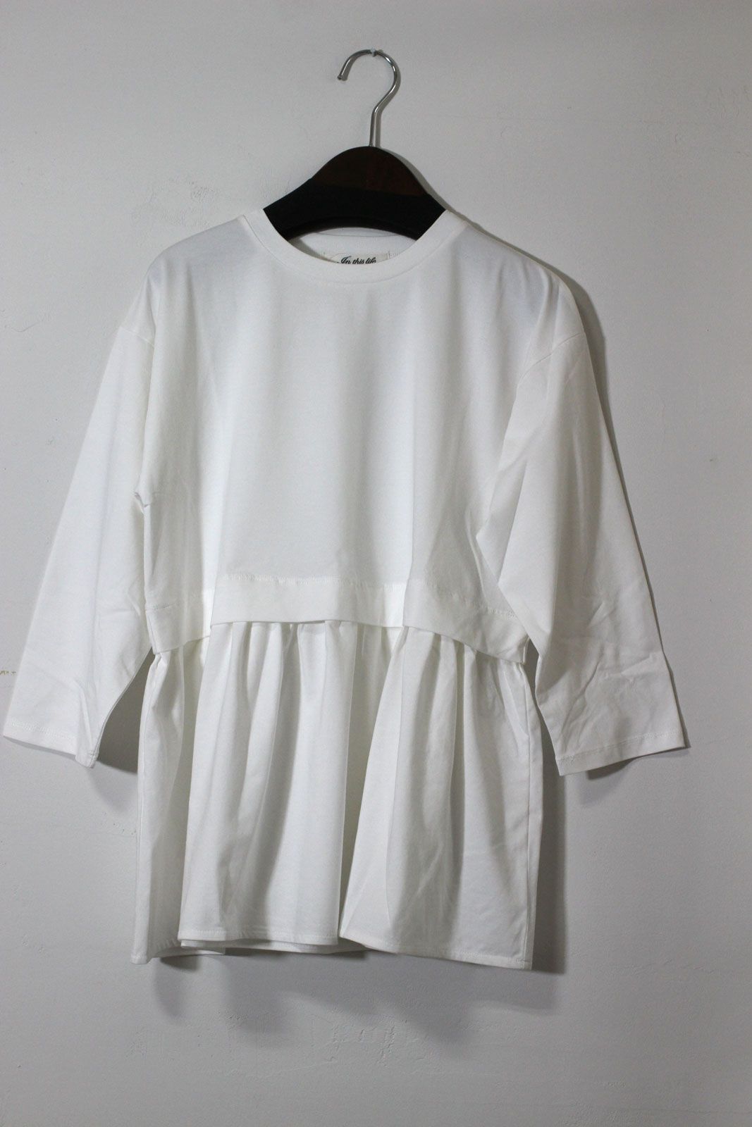 レイヤード風カットソー ホワイト