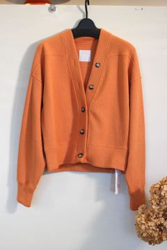 FOSI.ブークレーラゲットリブカーディガン オレンジ