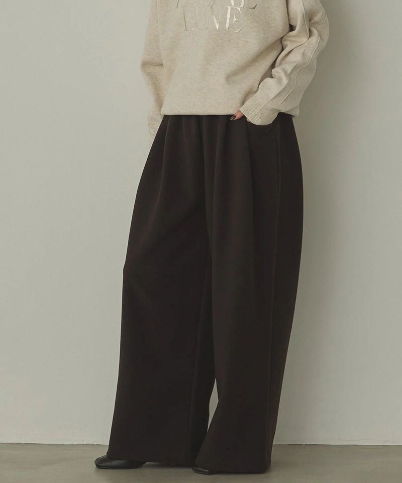 ベロアボンディング スウェットワイドパンツ ブラック