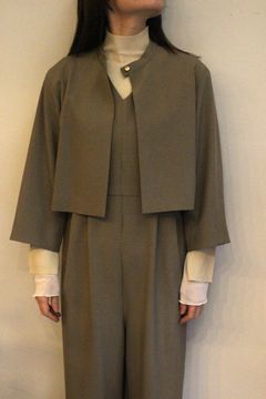 [3856-417KK] ジャケット付きサロペット モカ