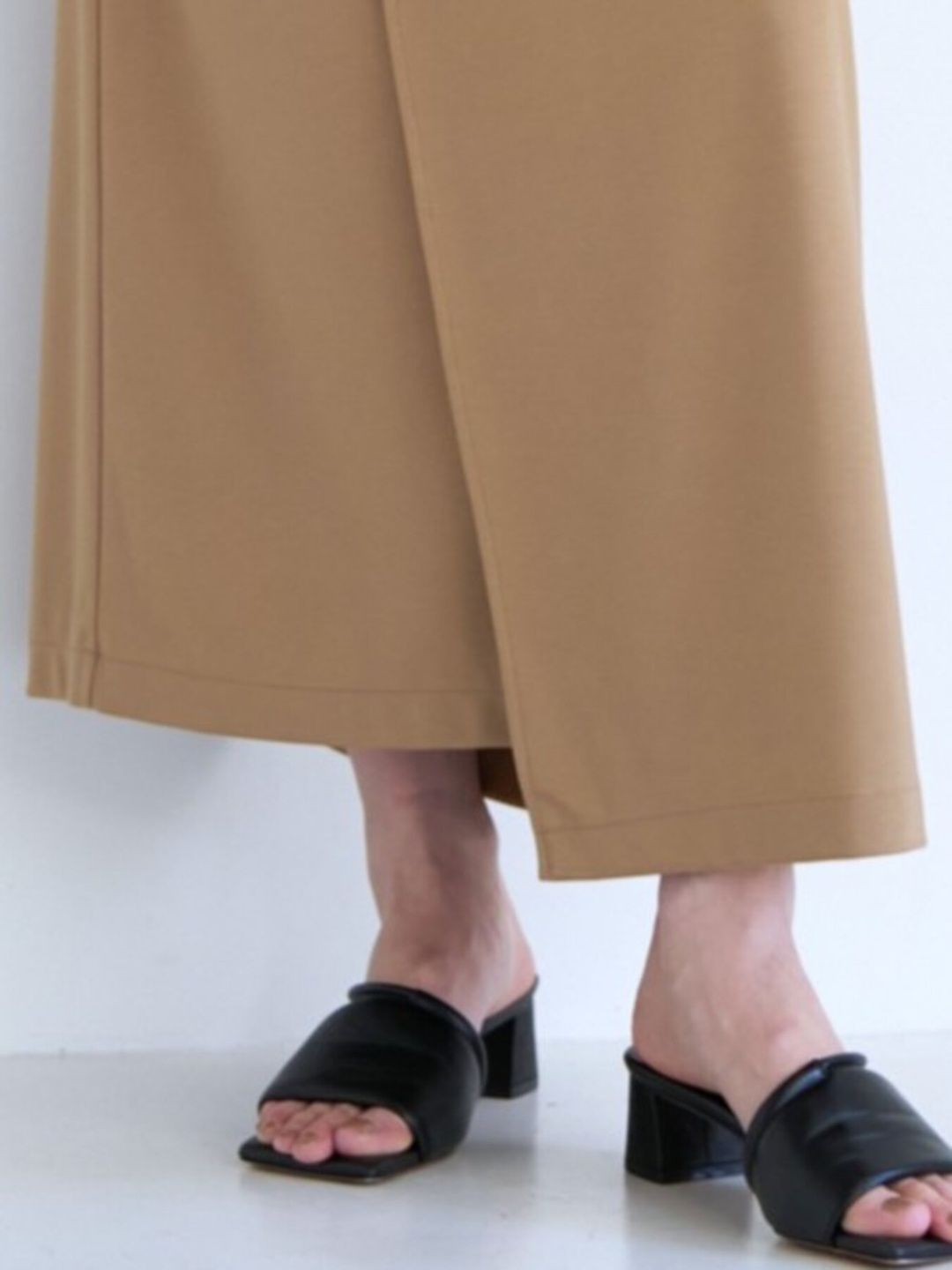 [2863-705GL] ポンチアシメ2WAYスカート ライトカーキ