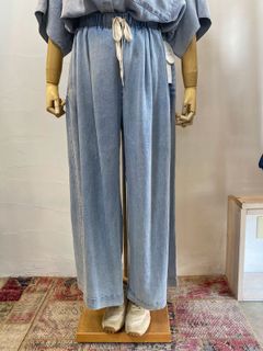 テンセルデニムワイドパンツ ライトインディゴブルー