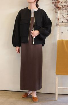 ウールライクショートジャケット ブラック