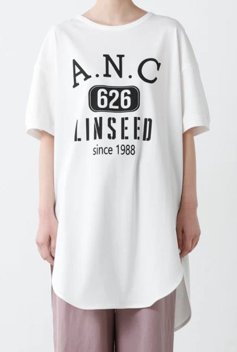 ロゴプリントロングTシャツ ホワイト