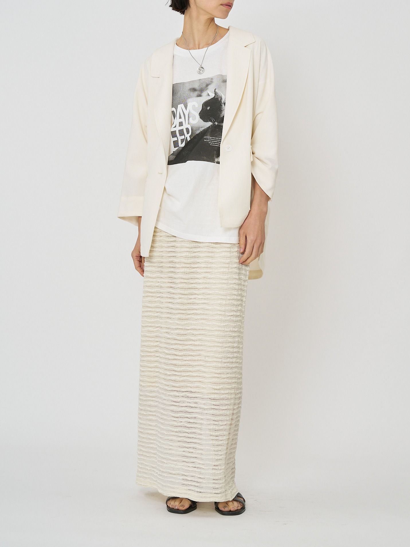 [2261-047BZ] ストレッチレースSK アイボリー