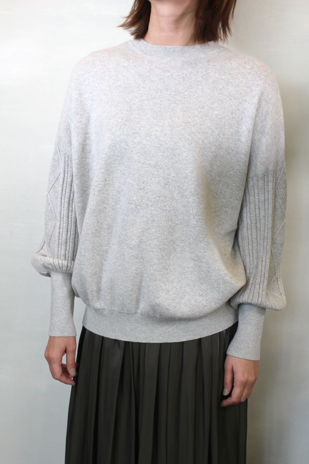 コットン&カシミア前後2WAYプルオーバー オートミール