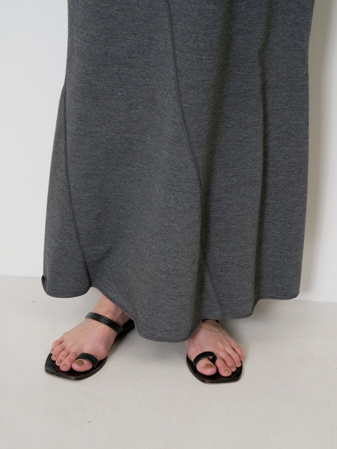 [2863-716KK] ミニ裏毛ツイストSK チャコール