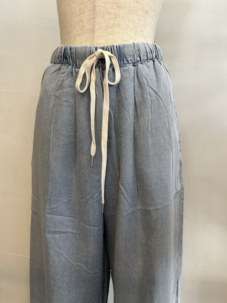テンセルデニムワイドパンツ サックス