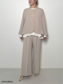 [4856-442MK] バックフレアジャケット ライトベージュ