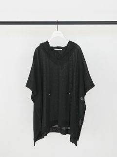 [1262-305KK] シアーメッシュポンチョTOPS ブラック