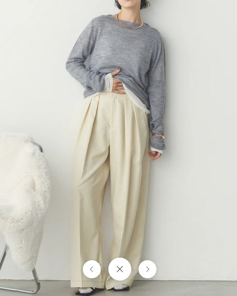 細コール2タックパンツ クリーン