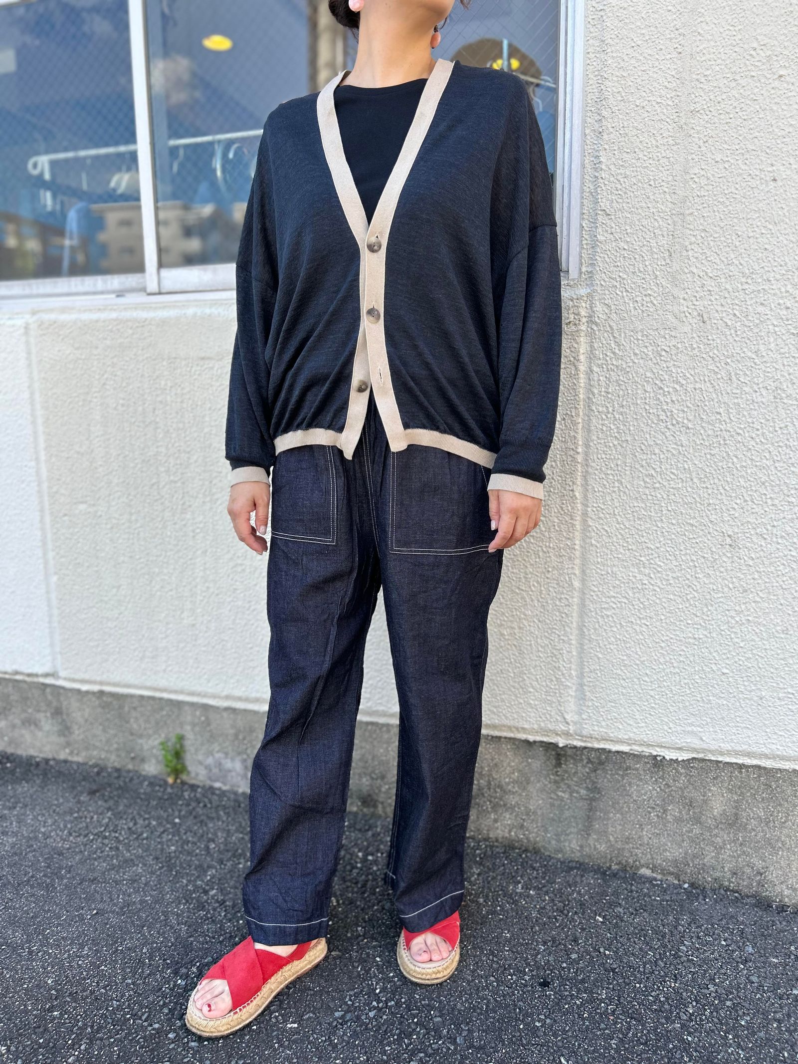 8ozムラデニムベイカーパンツ インディゴ