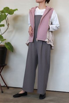 ニットフードベスト ピンク