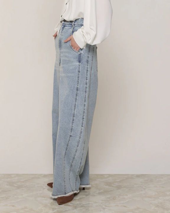 テンセルデニムバレルパンツ バイオウォッシュ