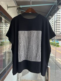 レクタングルパネルTシャツ ブラックxブラック
