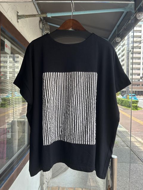 レクタングルパネルTシャツ ブラックxブラック