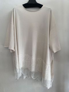 コンパクトスムース 50sアシメレースドッキングトップス アイボリー