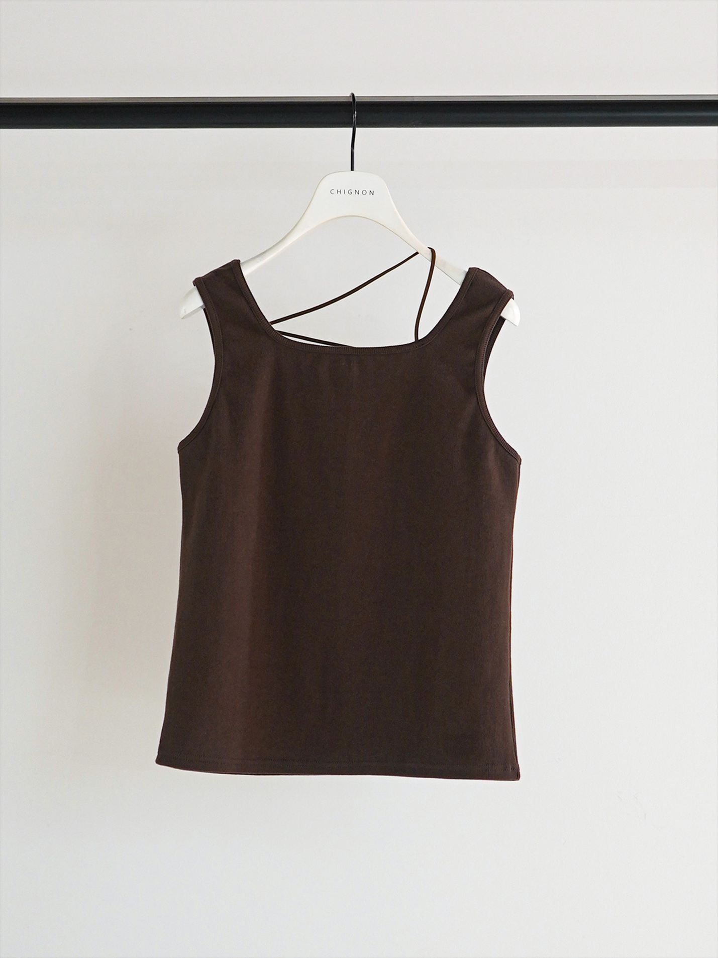 [8961-109KK] ナローコードデザインタンク ブラウン