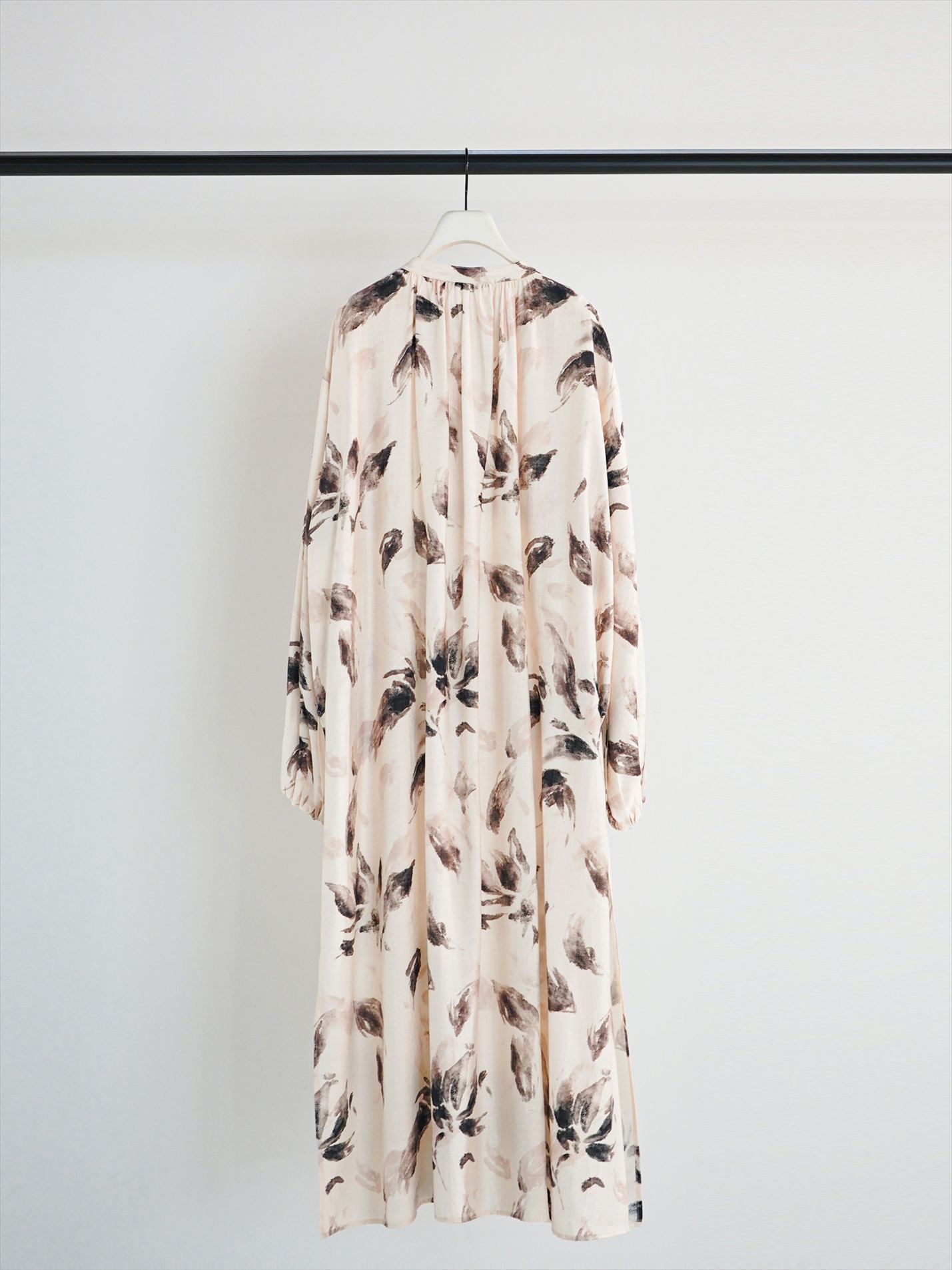 [5961-021KK] フラワープリントシャツOP アイボリー