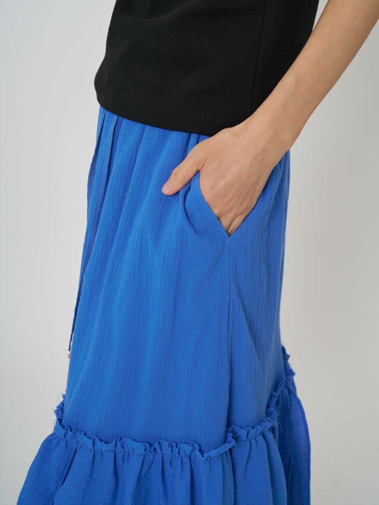 [2961-048BZ] コットンティアードSK ブラック