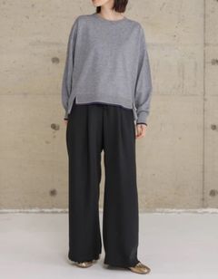 ダブルクロスワイドパンツ ブラック