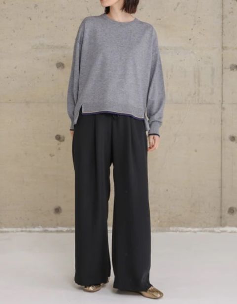 ダブルクロスワイドパンツ ブラック