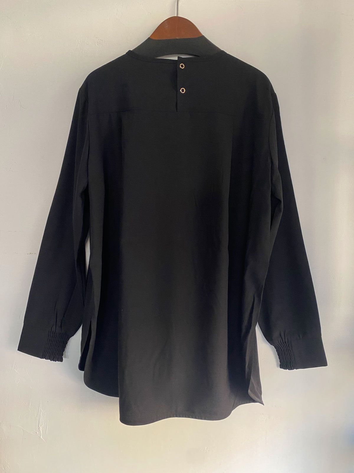 ストレッチジョーゼット 万能ブラウス ブラック