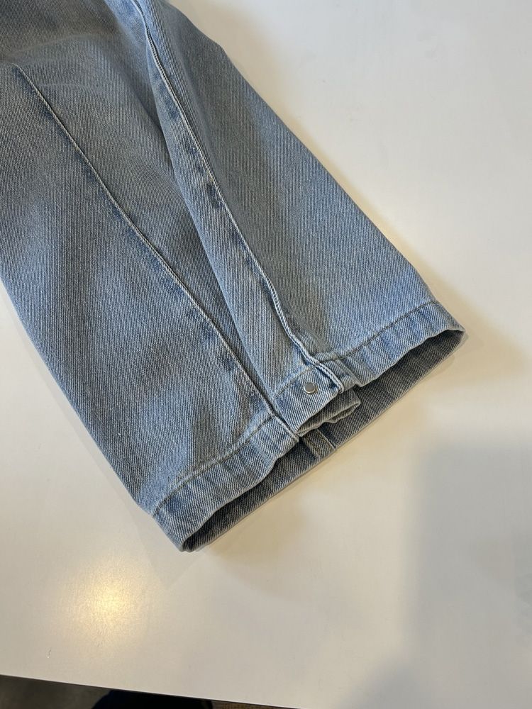 DENIM SIDE-TUCK PANTS ライトインディゴブルー