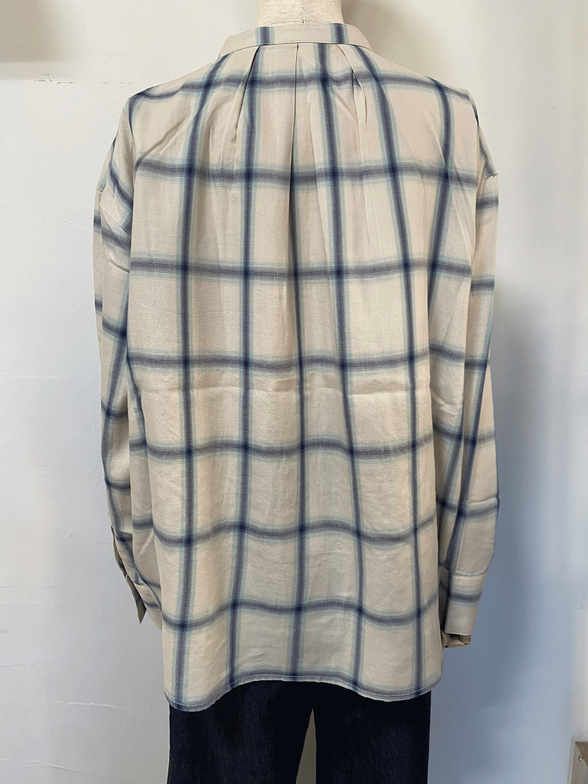 先染め チェックフロントインシャツ オフ