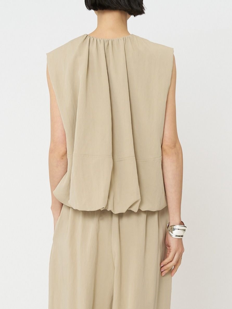 [4261-025MK] ダブルジップバルーンジレ ベージュ