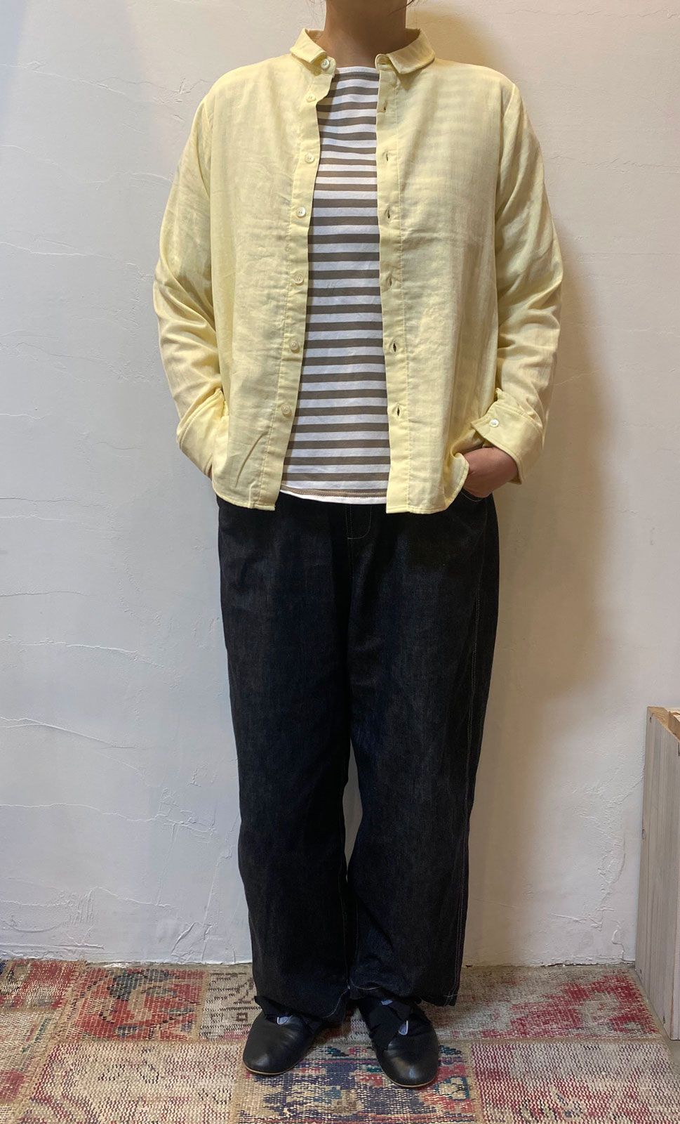 ダブルガーゼシャツ イエロー