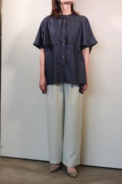 リネンライクブッチャーセミワイドパンツ ミント